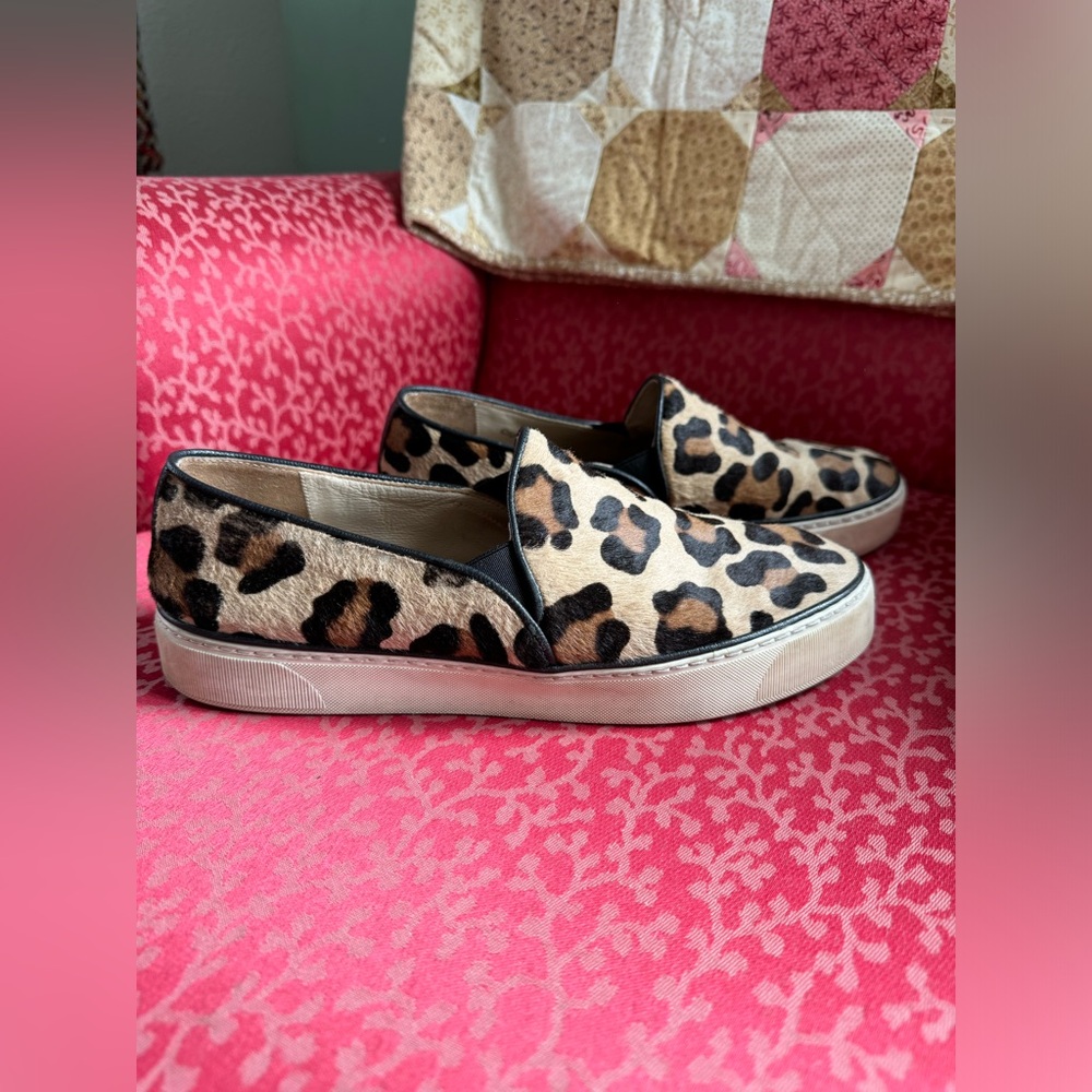 Stuart Weitzman Calf Hair Leopard Sneakers, Size 8 1/2